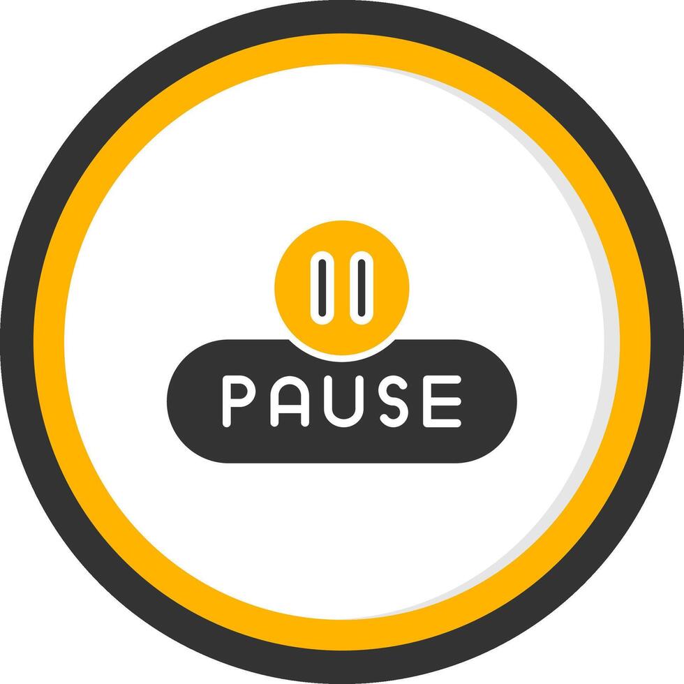 Pause Media Button Glyph Two Color Circle vector