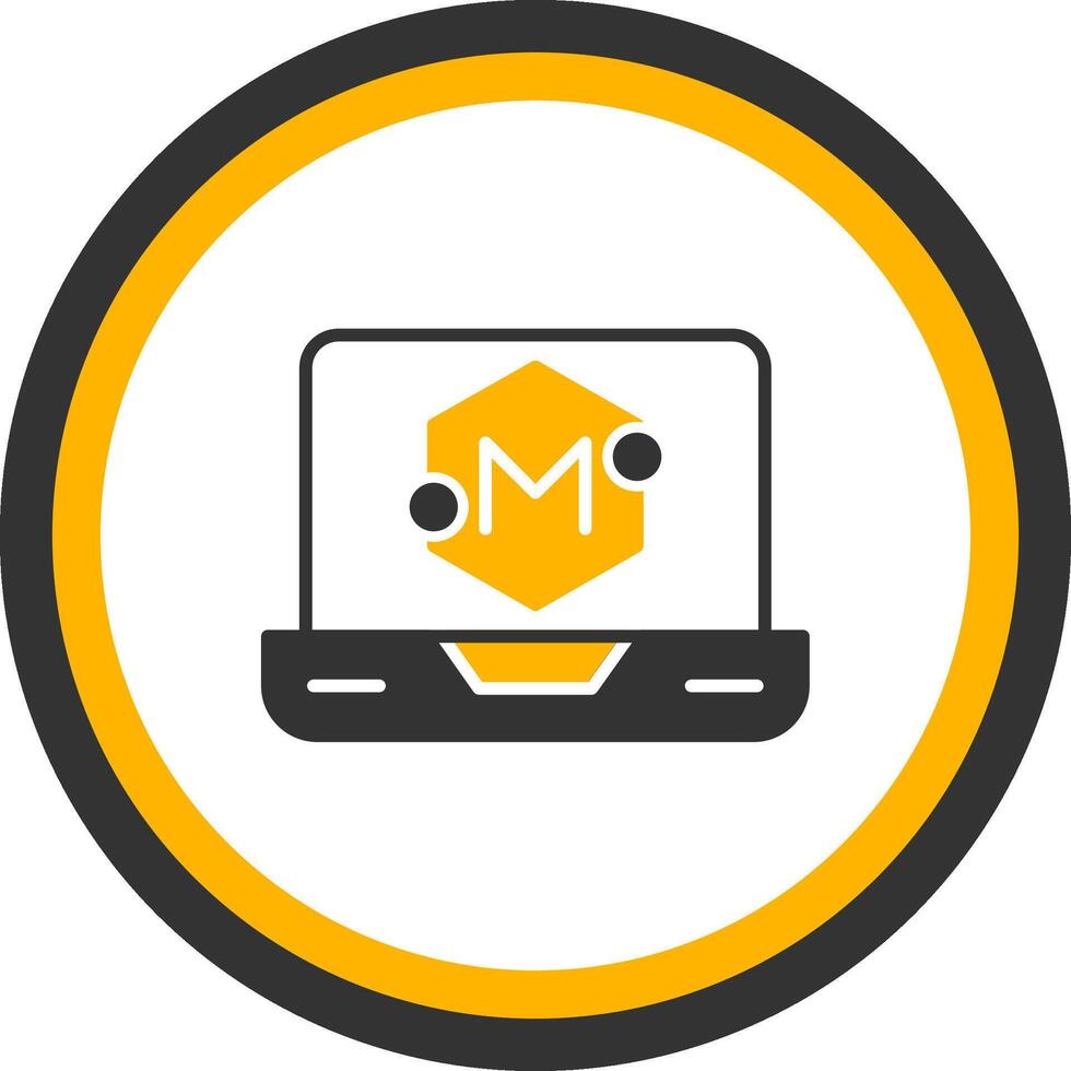 Redis In Memory Cache Glyph Two Color Circle vector