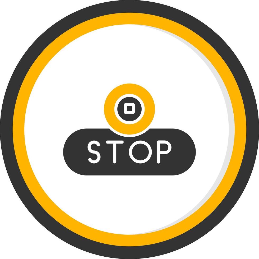 Stop Playback Button Glyph Two Color Circle vector