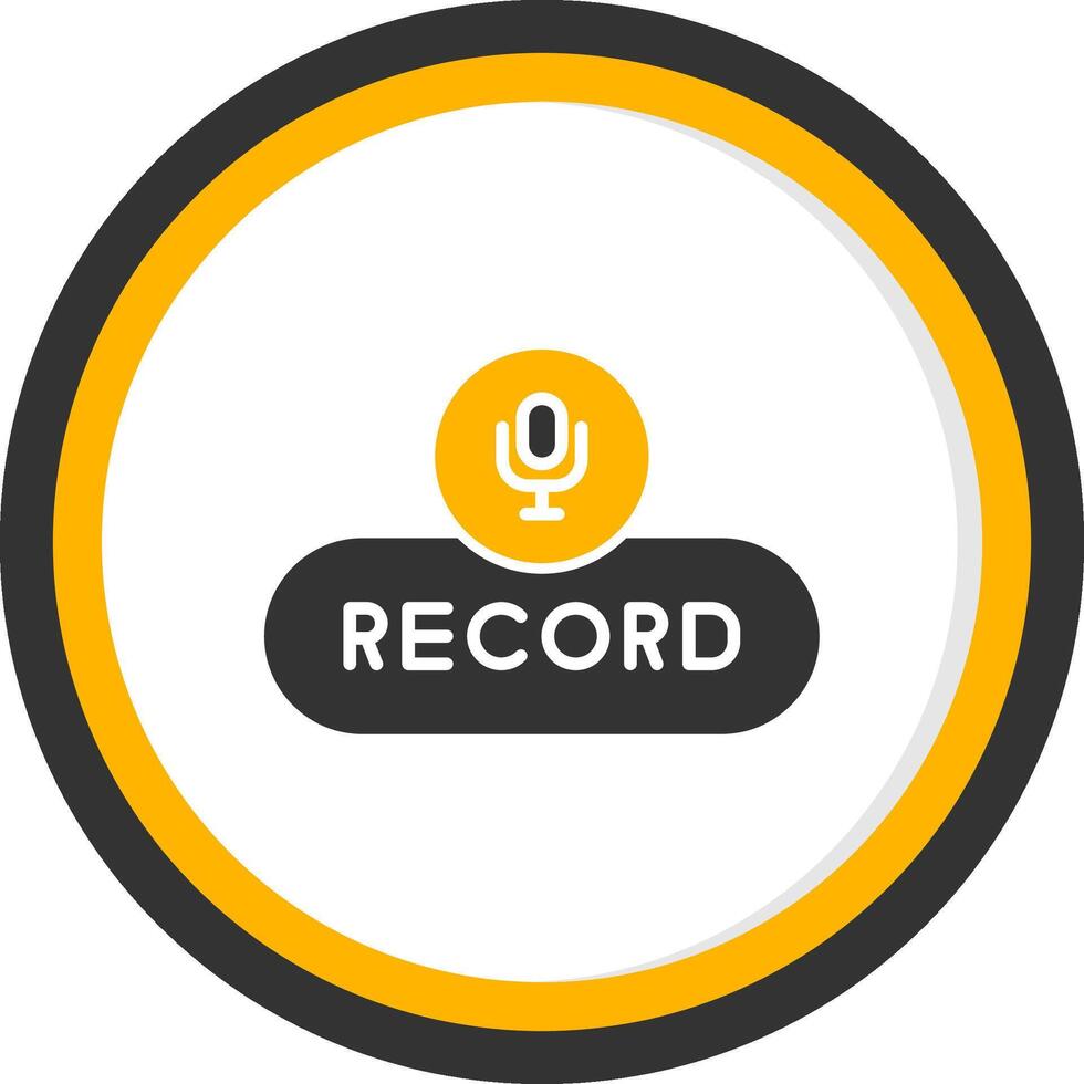 Record Voice Button Glyph Two Color Circle vector