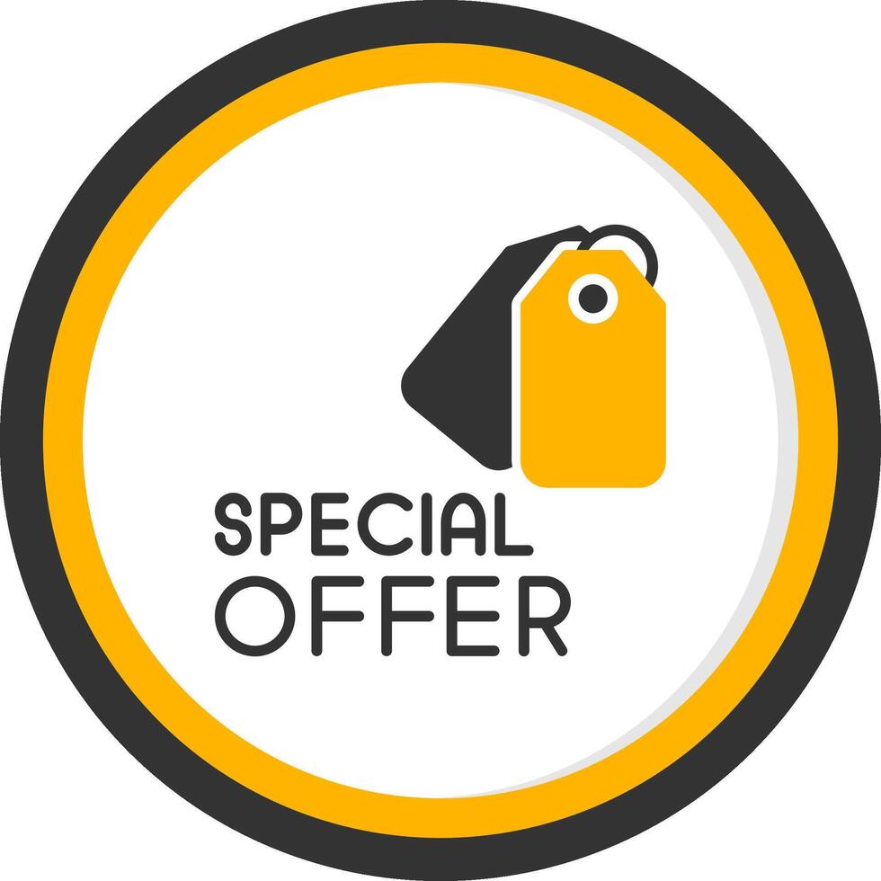 Exclusive Special Offer Message Glyph Two Color Circle vector