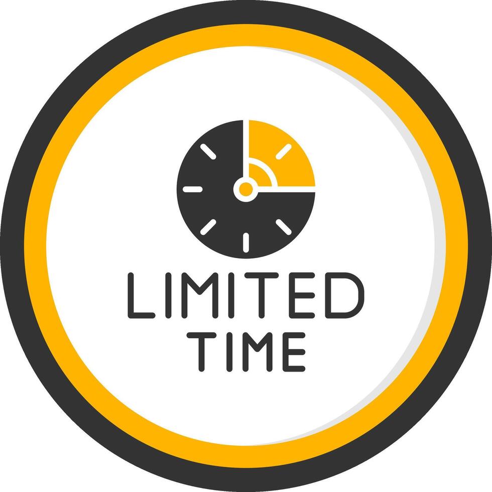 Limited Time Deal Alert Glyph Two Color Circle vector