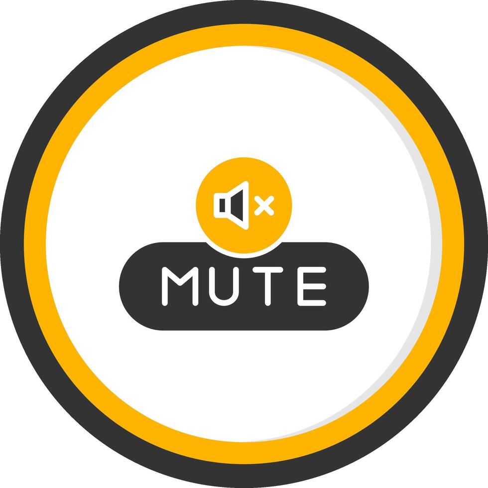 Mute Sound Button Glyph Two Color Circle vector