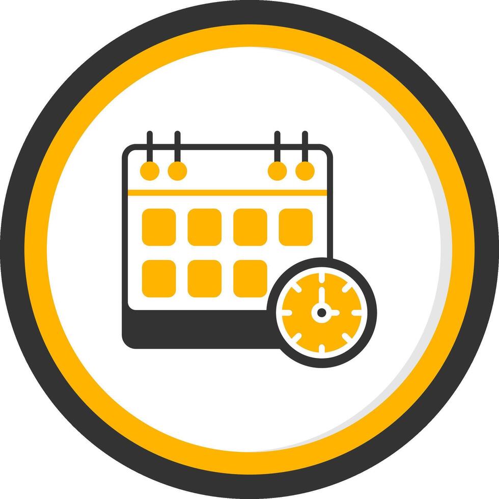 Weekly Work Schedule Chart Glyph Two Color Circle vector