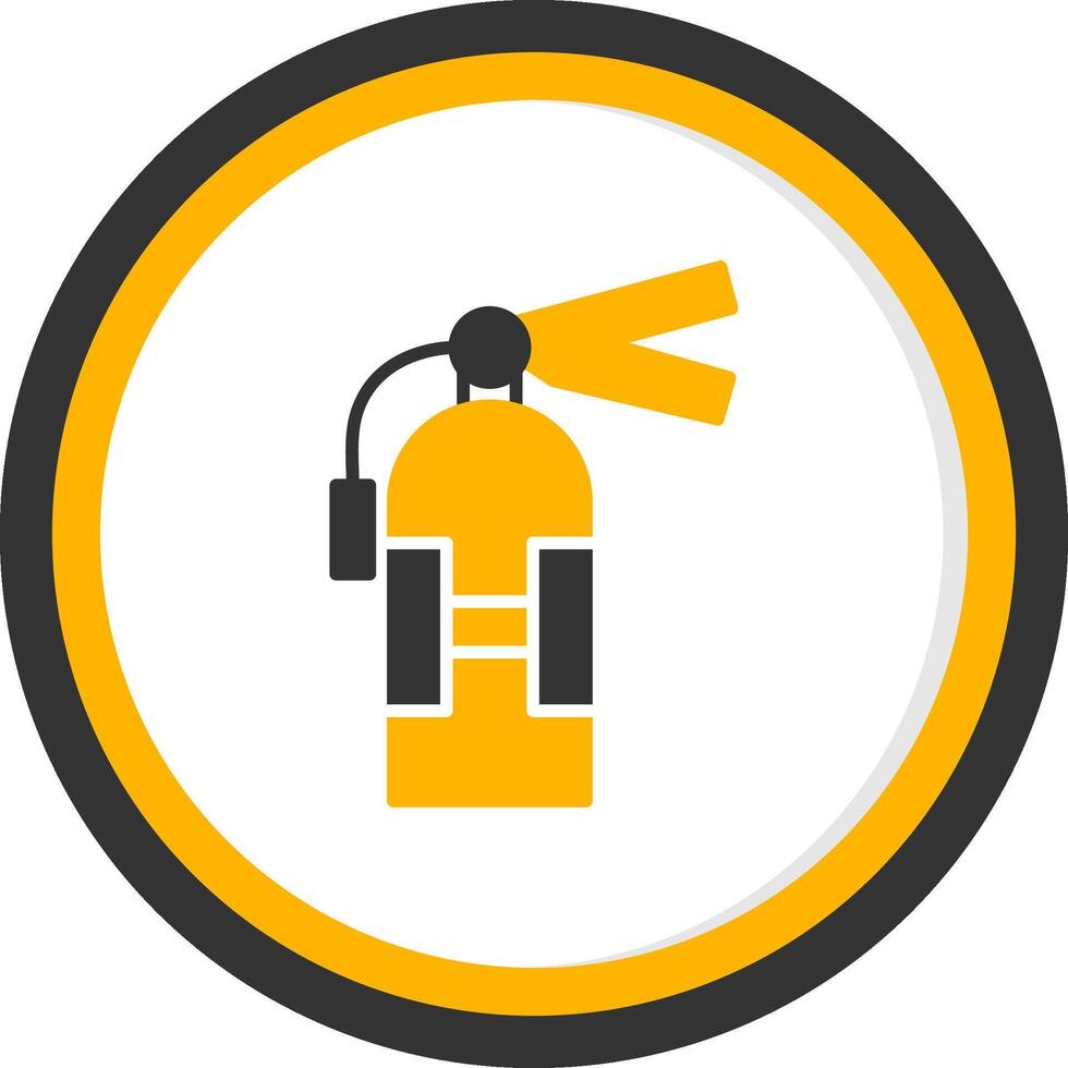 Mounted Fire Extinguisher Glyph Two Color Circle vector