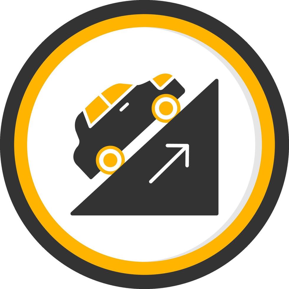 Uphill Hill Start Technique Glyph Two Color Circle vector