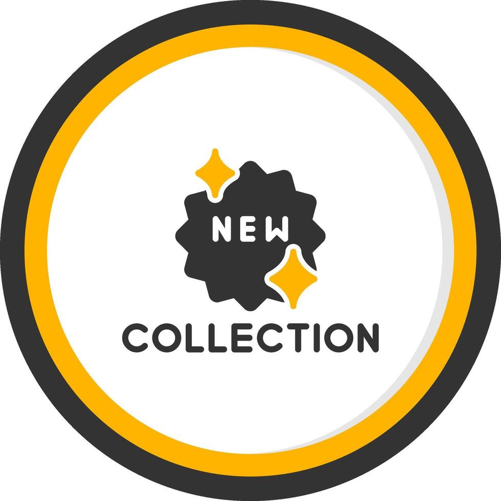 New Fashion Collection Alert Glyph Two Color Circle vector