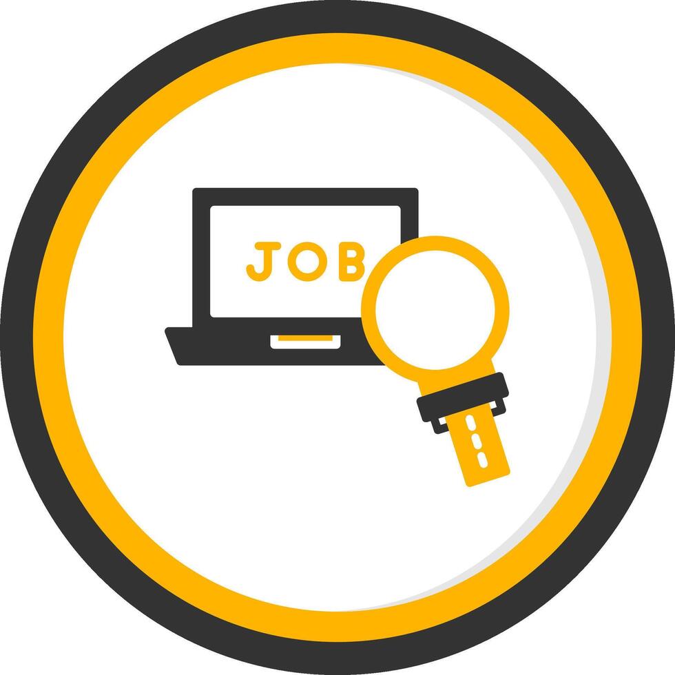 Digital Job Search Icon Glyph Two Color Circle vector