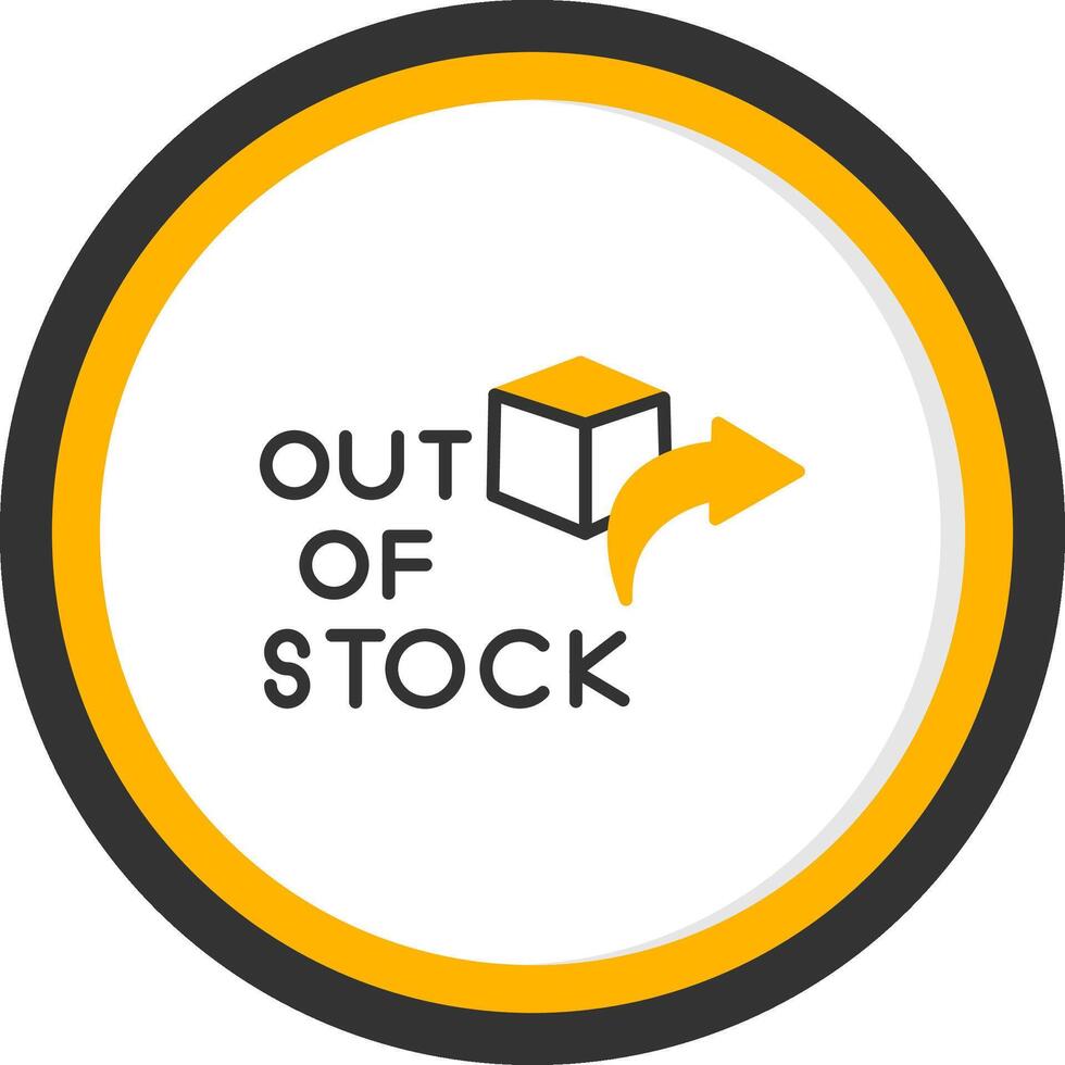 Currently Out of Stock Notice Glyph Two Color Circle vector