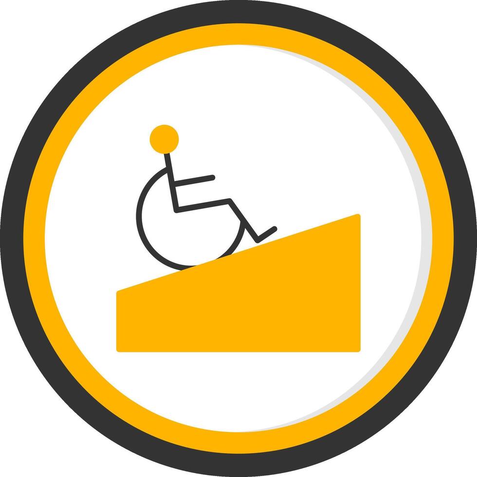 Accessibility Boarding Ramp Glyph Two Color Circle vector