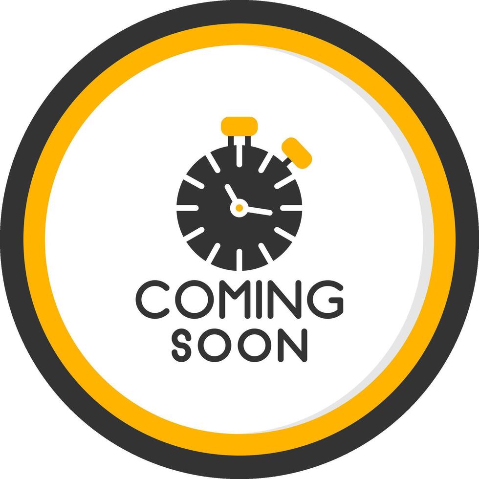 Product Launch Coming Soon Glyph Two Color Circle vector