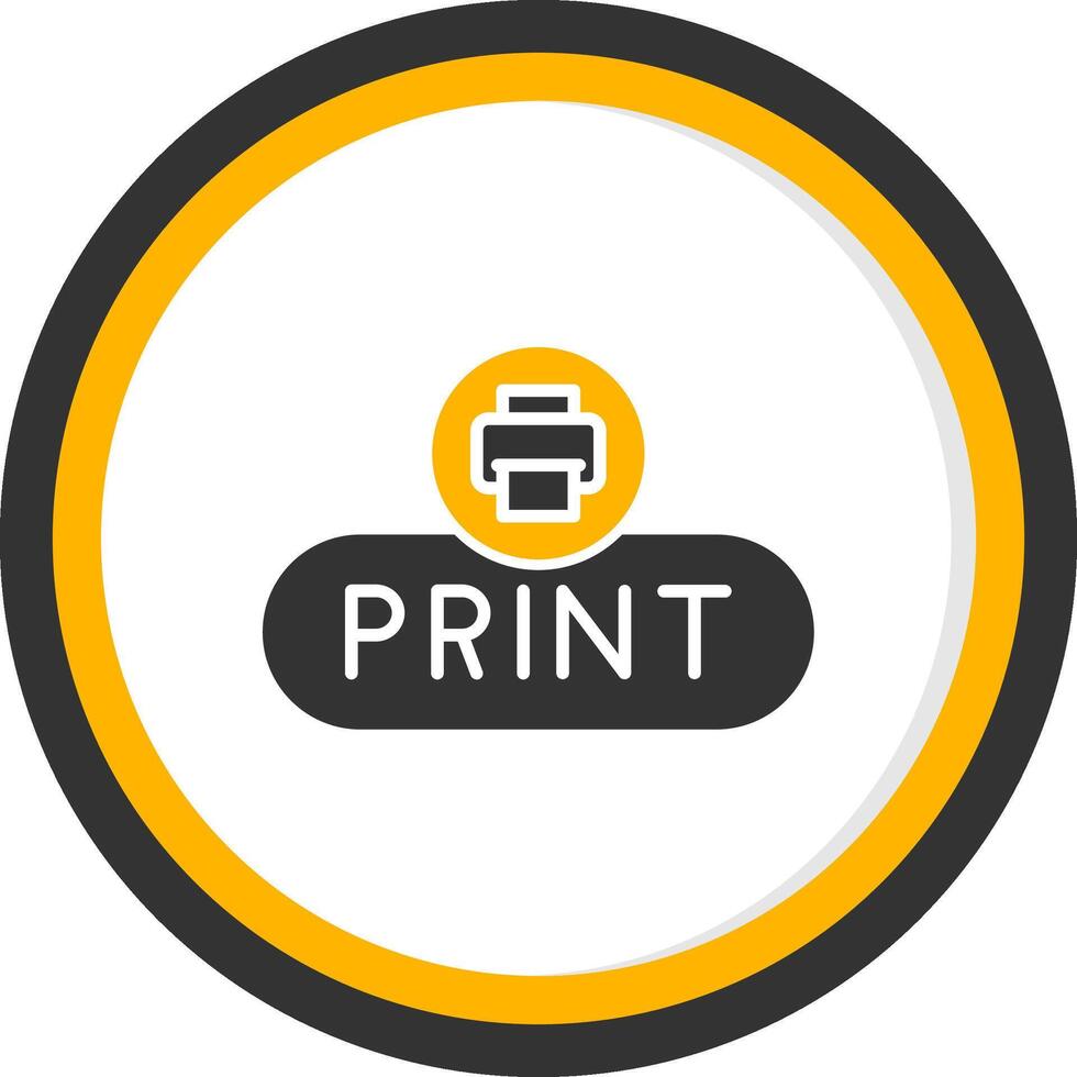 Print Document Button Glyph Two Color Circle vector