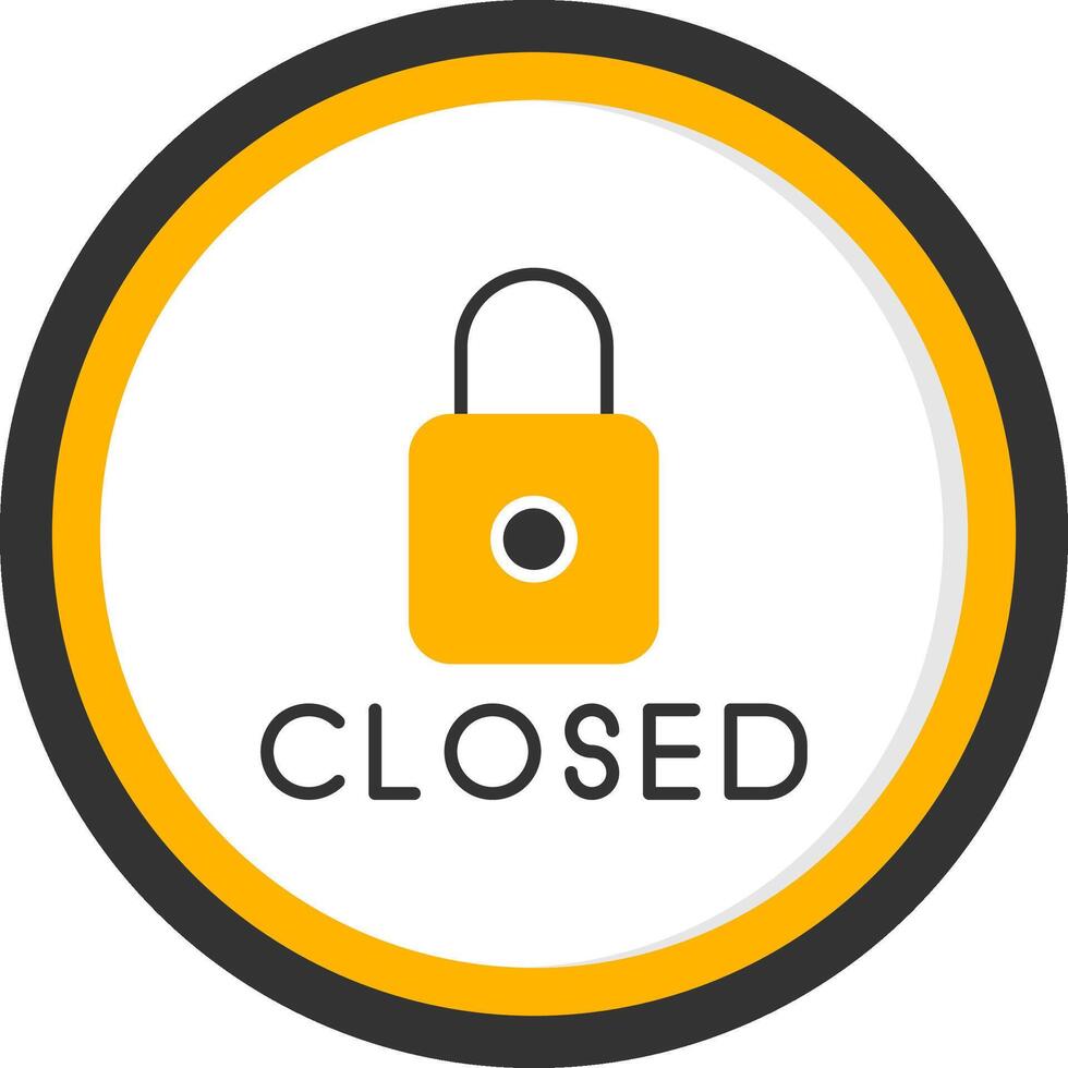 Store Temporarily Closed Sign Glyph Two Color Circle vector