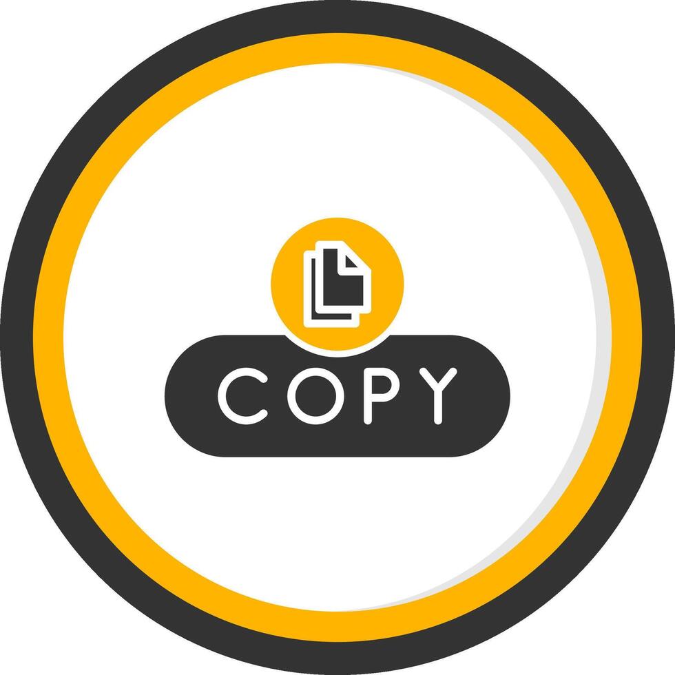 Copiar texto botón glifo dos color circulo vector