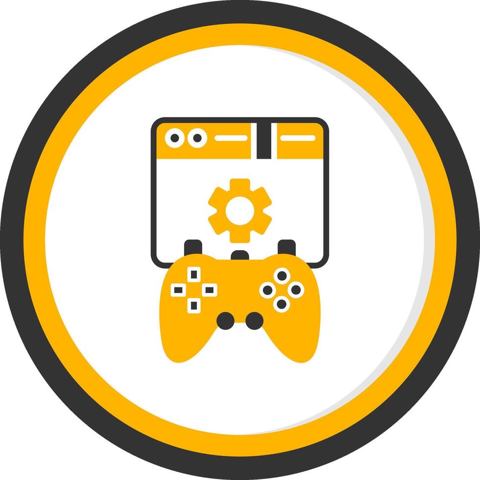 Creative Game Design Process Glyph Two Color Circle vector