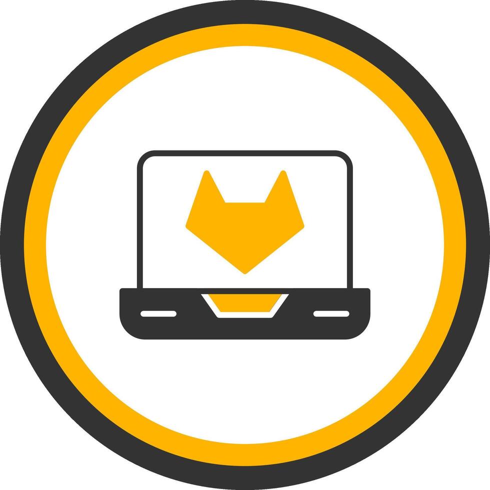 GitLab Code Collaboration Glyph Two Color Circle vector