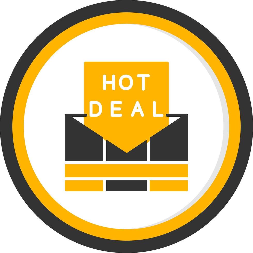 Hot Email Deals Promo Glyph Two Color Circle vector