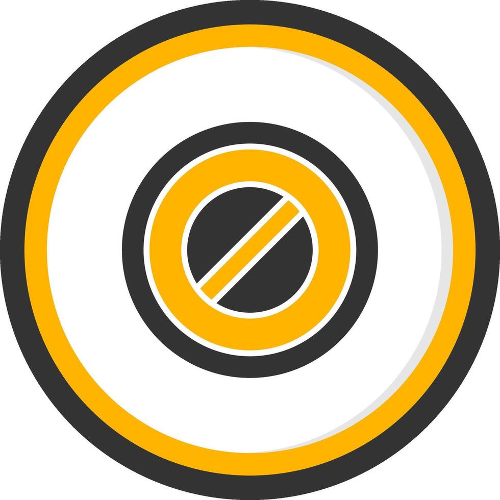 Road Fully Closed Board Glyph Two Color Circle vector