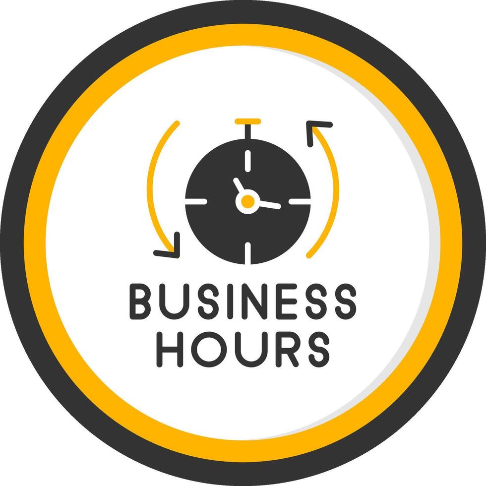 Official Business Hours Notice Glyph Two Color Circle vector
