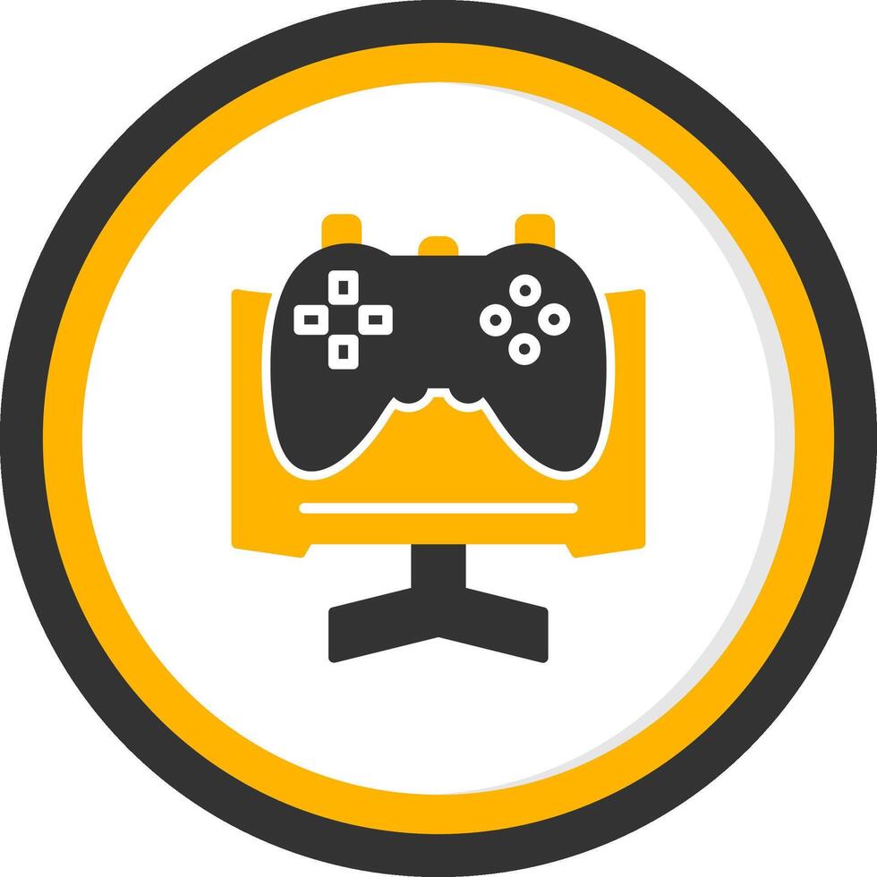 Pre Release Game Testing Glyph Two Color Circle vector