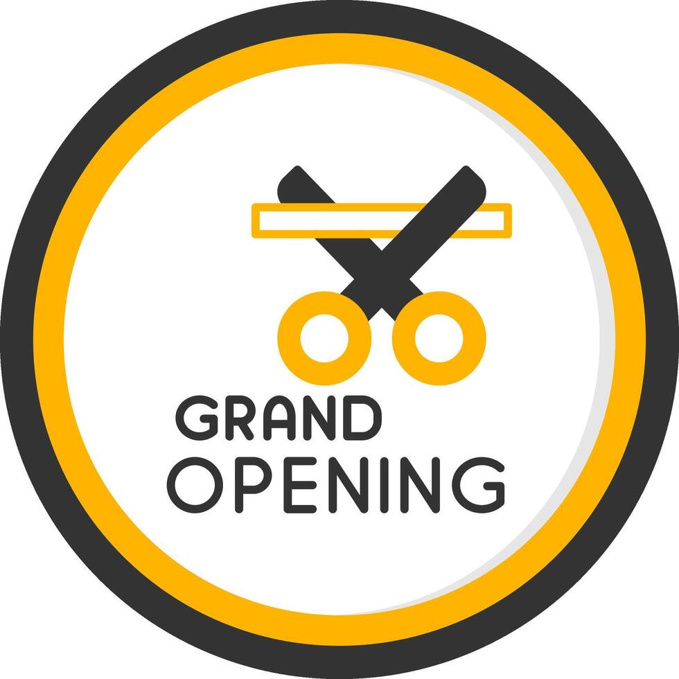 Grand Opening Ceremony Invite Glyph Two Color Circle vector