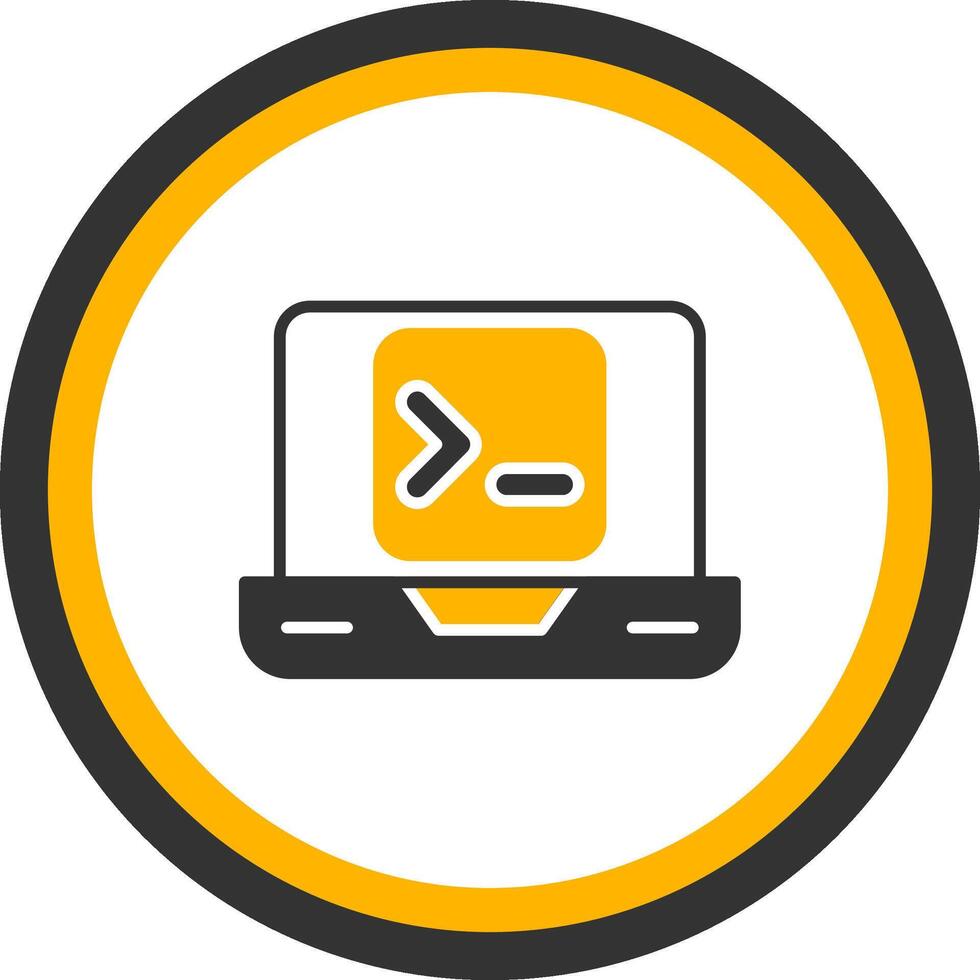 Terminal Command Console Glyph Two Color Circle vector