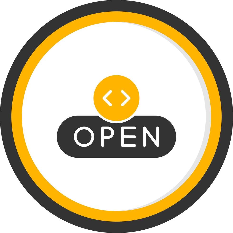 Open File Button Glyph Two Color Circle vector