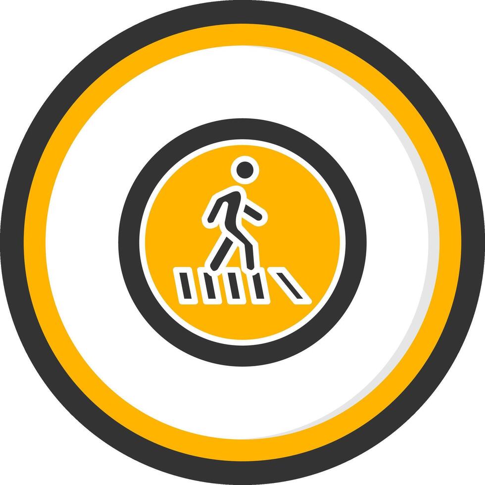 Pedestrian Walkway Crossing Glyph Two Color Circle vector