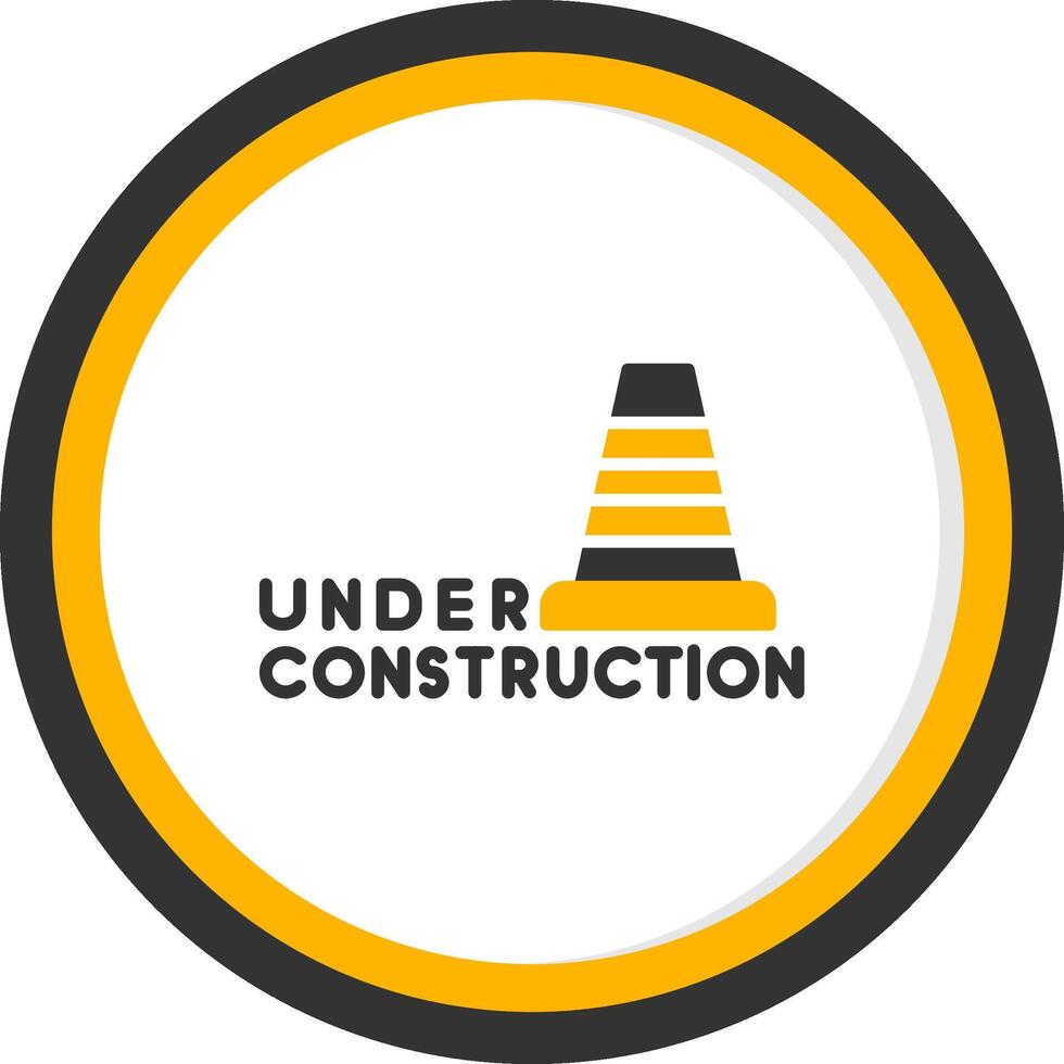 Site Under Construction Alert Glyph Two Color Circle vector