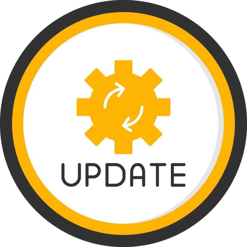 Latest Update Notification Glyph Two Color Circle vector
