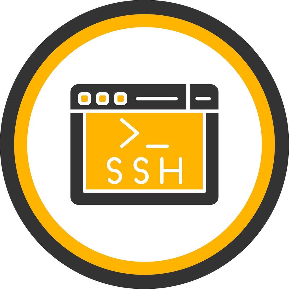 SSH Secure Access Symbol Glyph Two Color Circle vector