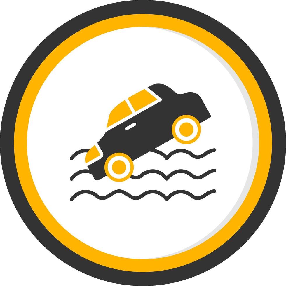 Wet Weather Driving Conditions Glyph Two Color Circle vector