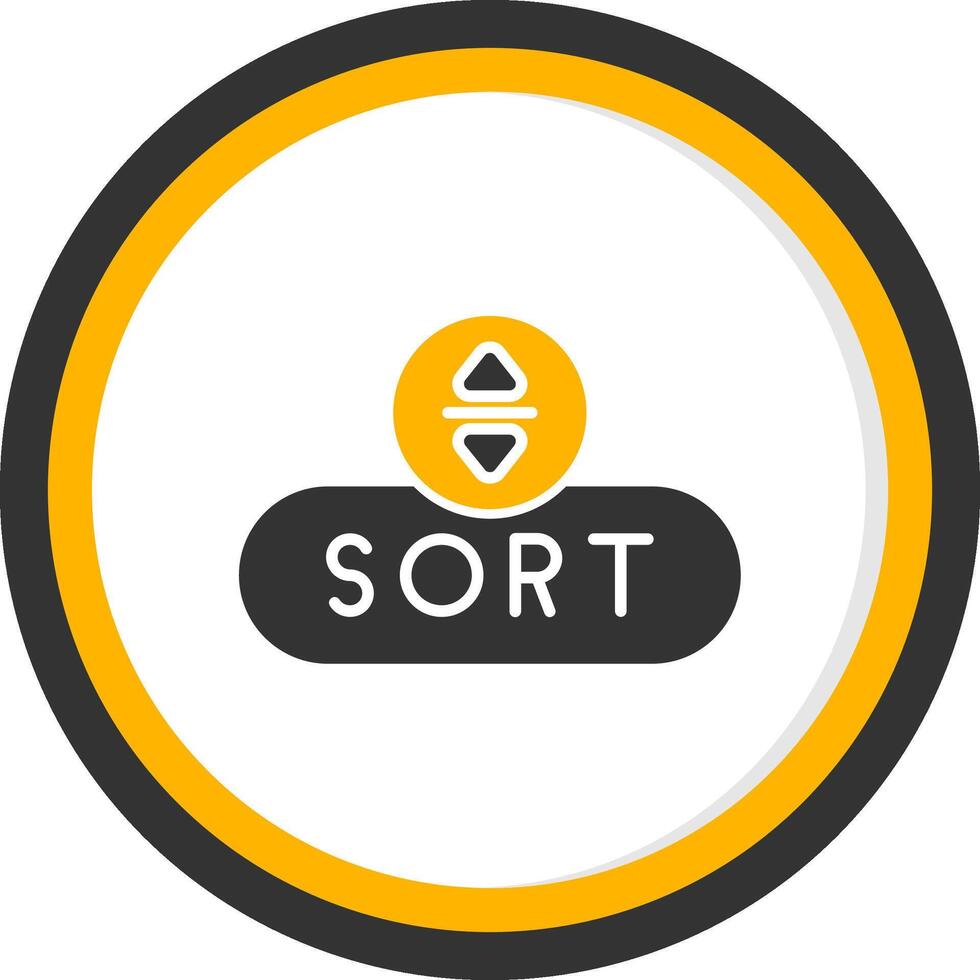Sort Items Button Glyph Two Color Circle vector