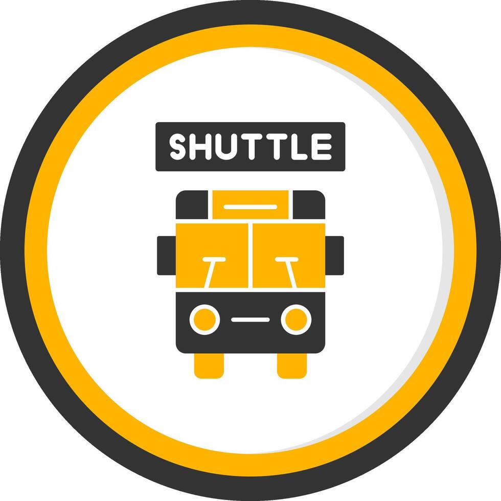 Airport Shuttle Service Glyph Two Color Circle vector