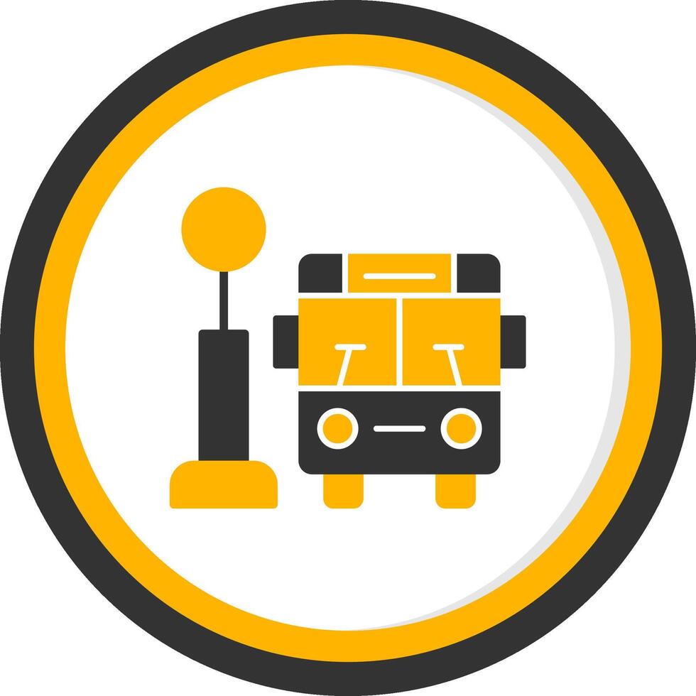 Daily Commuter Bus Glyph Two Color Circle vector