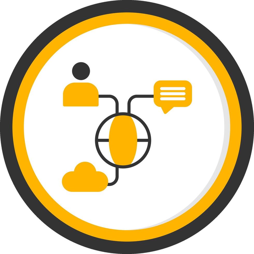 Internal Communication System Unit Glyph Two Color Circle vector