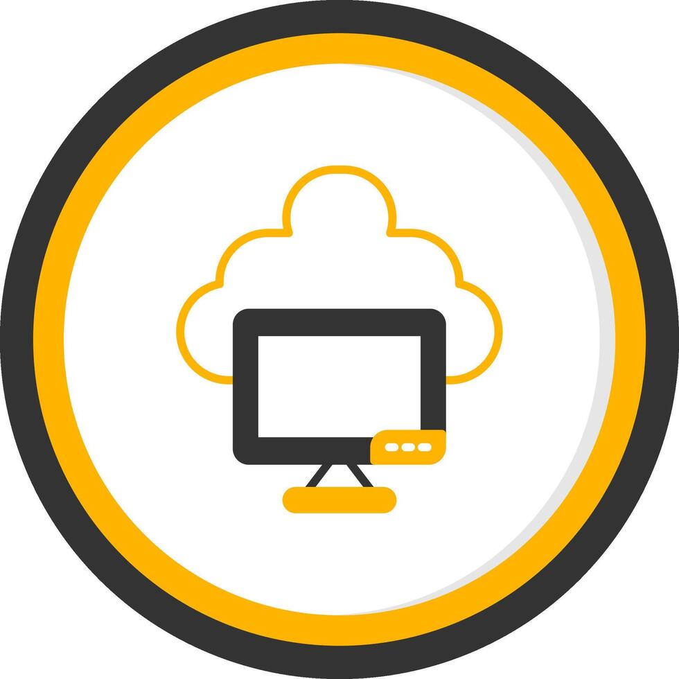 Cloud Based File Storage Solution Glyph Two Color Circle vector