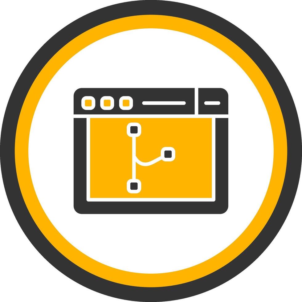 Code Merge Branch Tool Glyph Two Color Circle vector