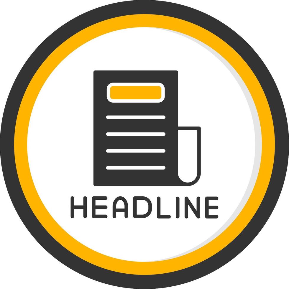 Major News HeadGlyph Alert Glyph Two Color Circle vector