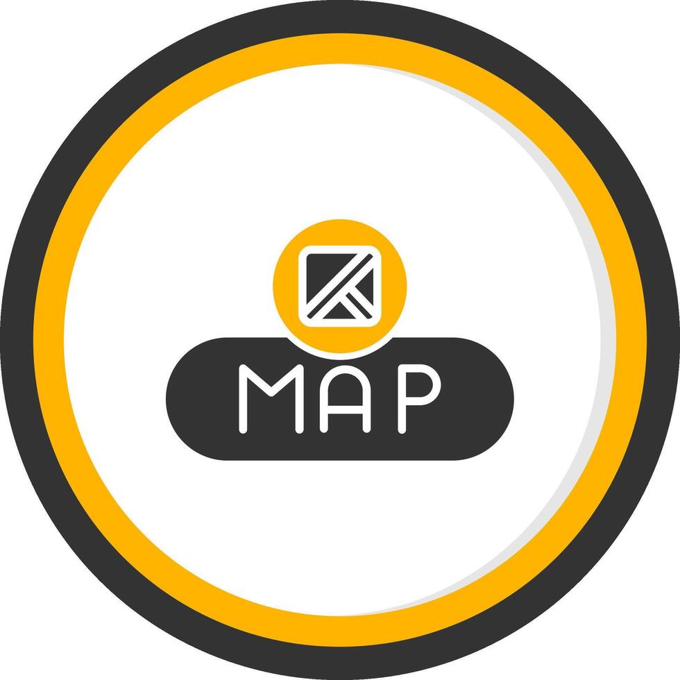 View Map Button Glyph Two Color Circle vector