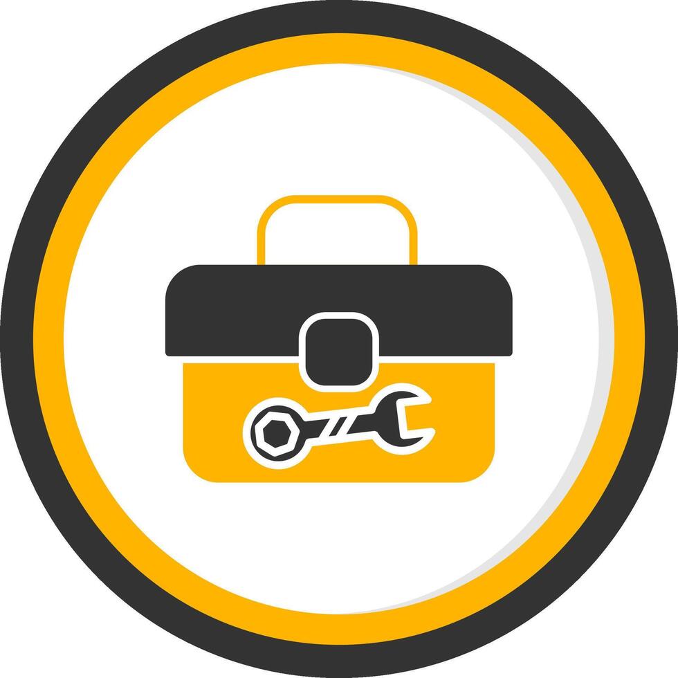 Portable Tool Storage Box Glyph Two Color Circle vector