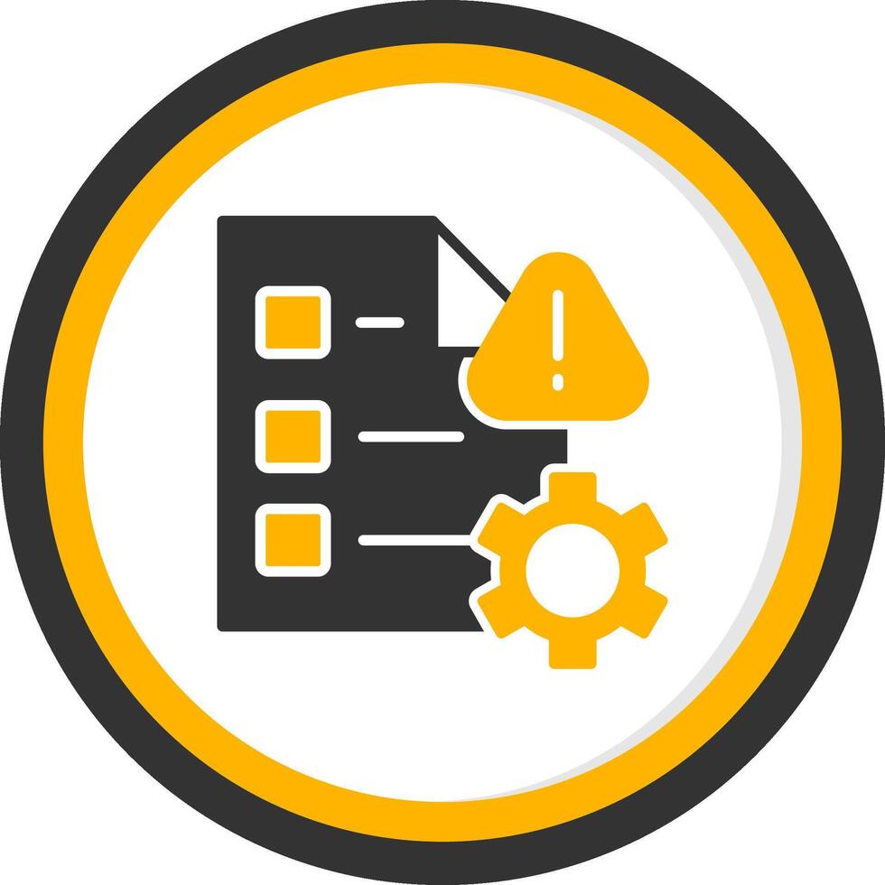 protocolo error detectado glifo dos color circulo vector