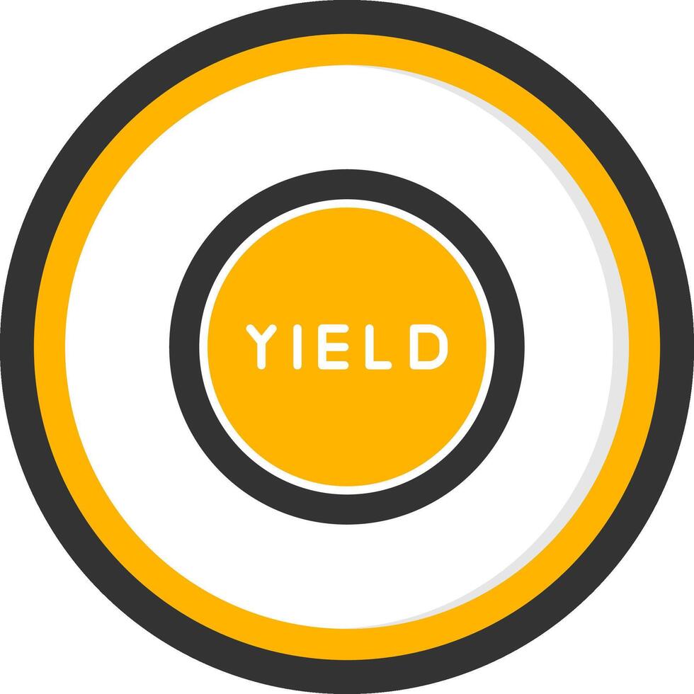 Road Yield Right of Way Sign Glyph Two Color Circle vector