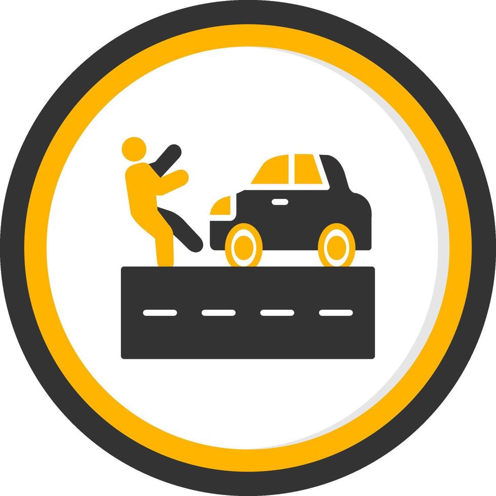 Post Accident Procedure Guide Glyph Two Color Circle vector