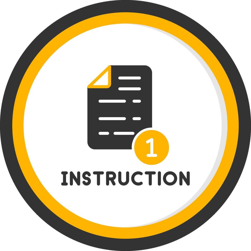 Step by Step Instructions Glyph Two Color Circle vector