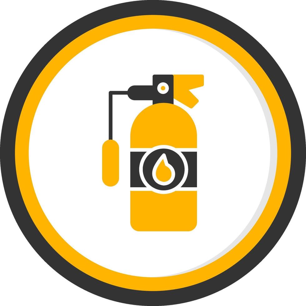 Wall Mounted Fire Extinguisher Glyph Two Color Circle vector