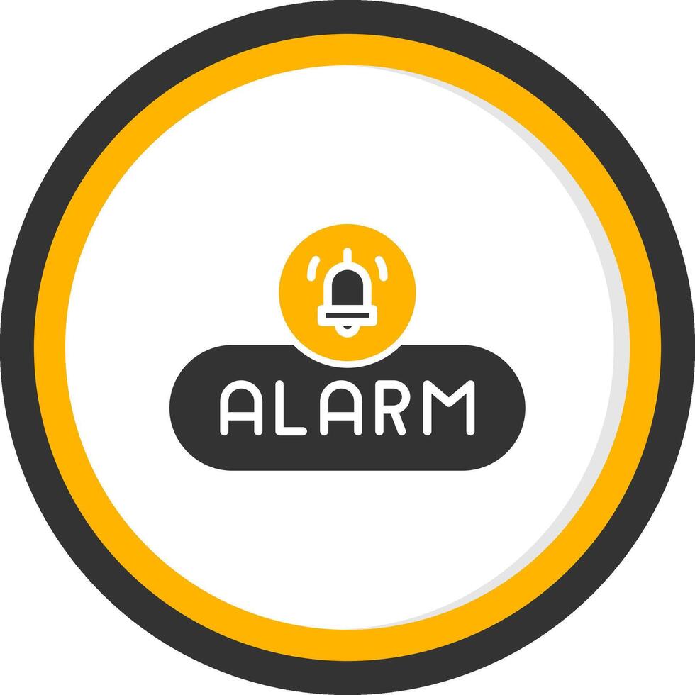 Set Alarm Button Glyph Two Color Circle vector