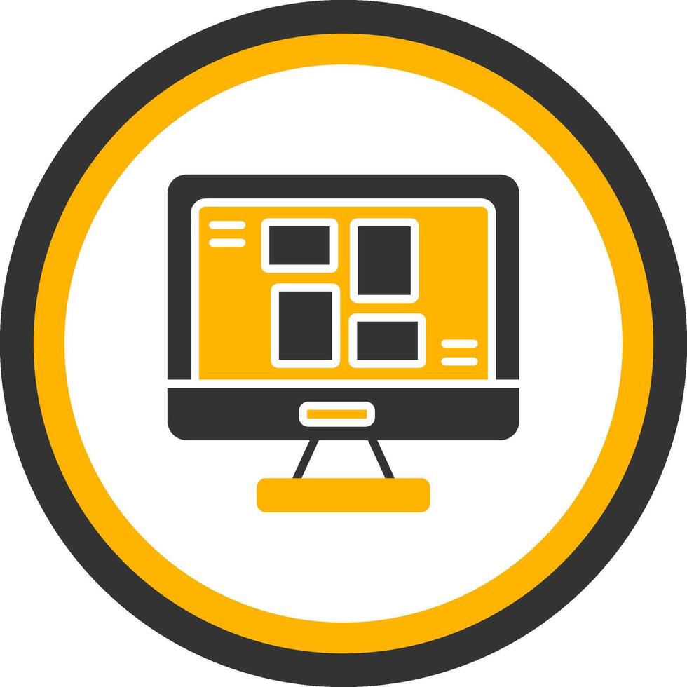 Flexbox Container Structure Glyph Two Color Circle vector