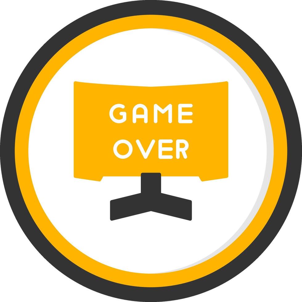 Game Over Glyph Two Color Circle vector