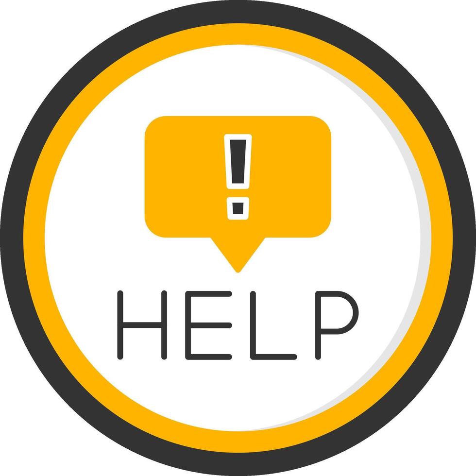 Help Support Message Glyph Two Color Circle vector